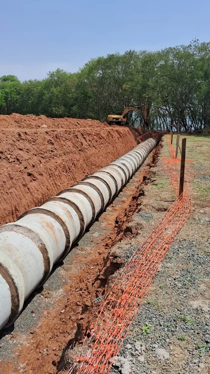 Execução de drenagem pluvial